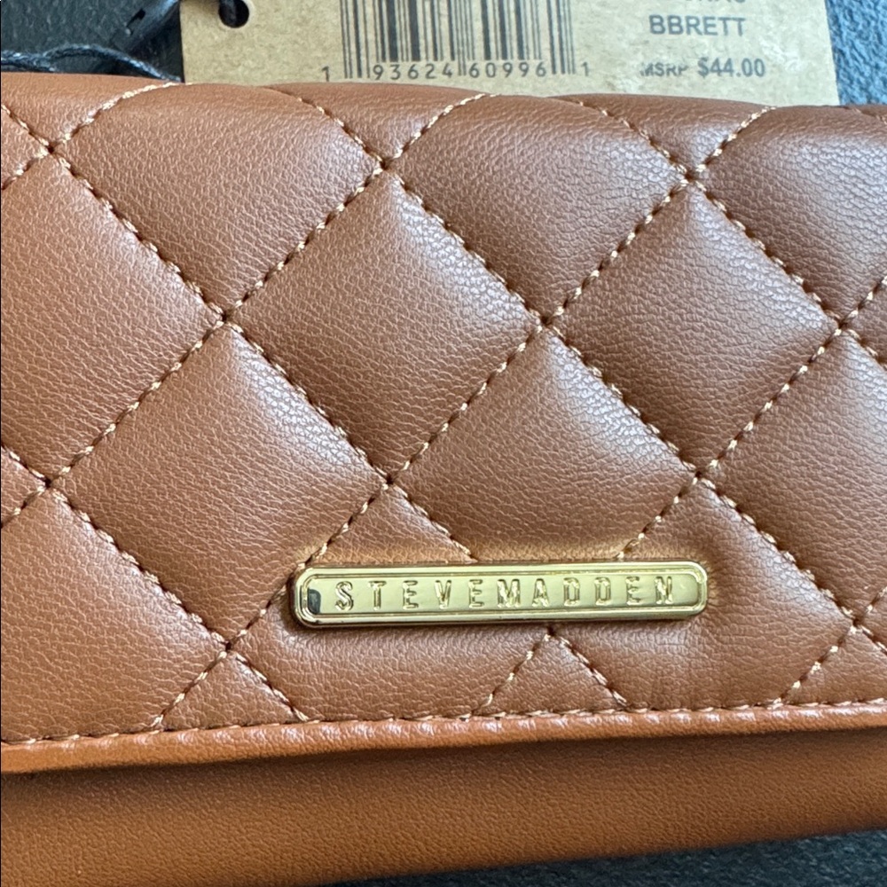 Steve Madden Cognac Quilted Wallet